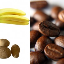 Kaffe, banan och potatis