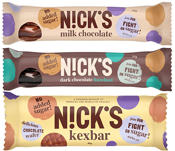 Nicks choklad i tre olika sorter