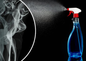 rengöringsspray och rök
