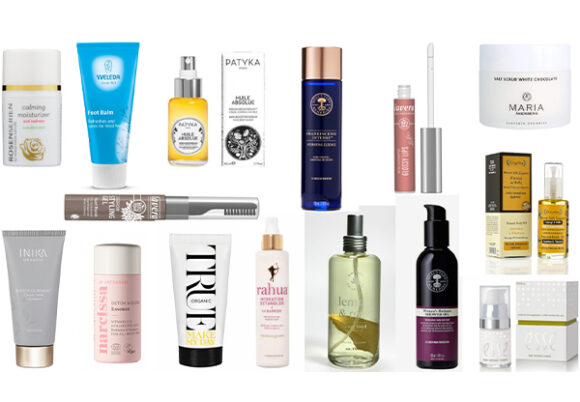 Collage: vinnande produkter i Organic beauty awards