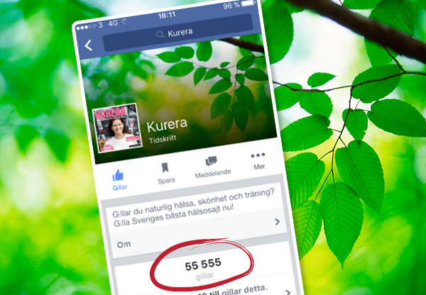 Nu har Kurera över 55 555 gillare på Facebook