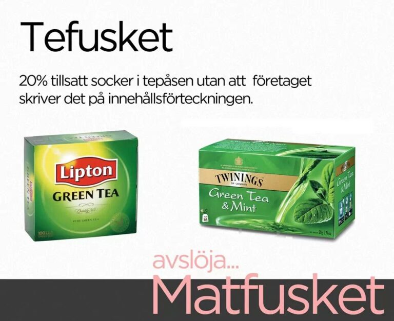 Det gömda sockret hittats i Liptons och Twinings te!