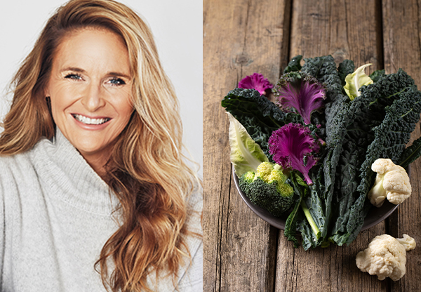 Dietist Anna Ottosson + bild på kål och broccoli